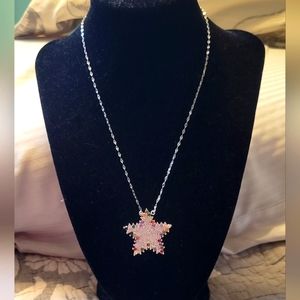 Melania Clara NWT Silver Multi-Color Star Necklace